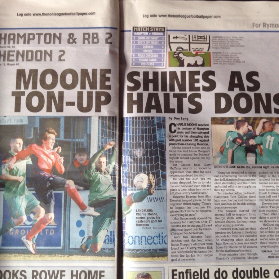 Ryman Premier Star Match - Hampton & Richmond vs Hendon - Published Sunday 8th March 2015